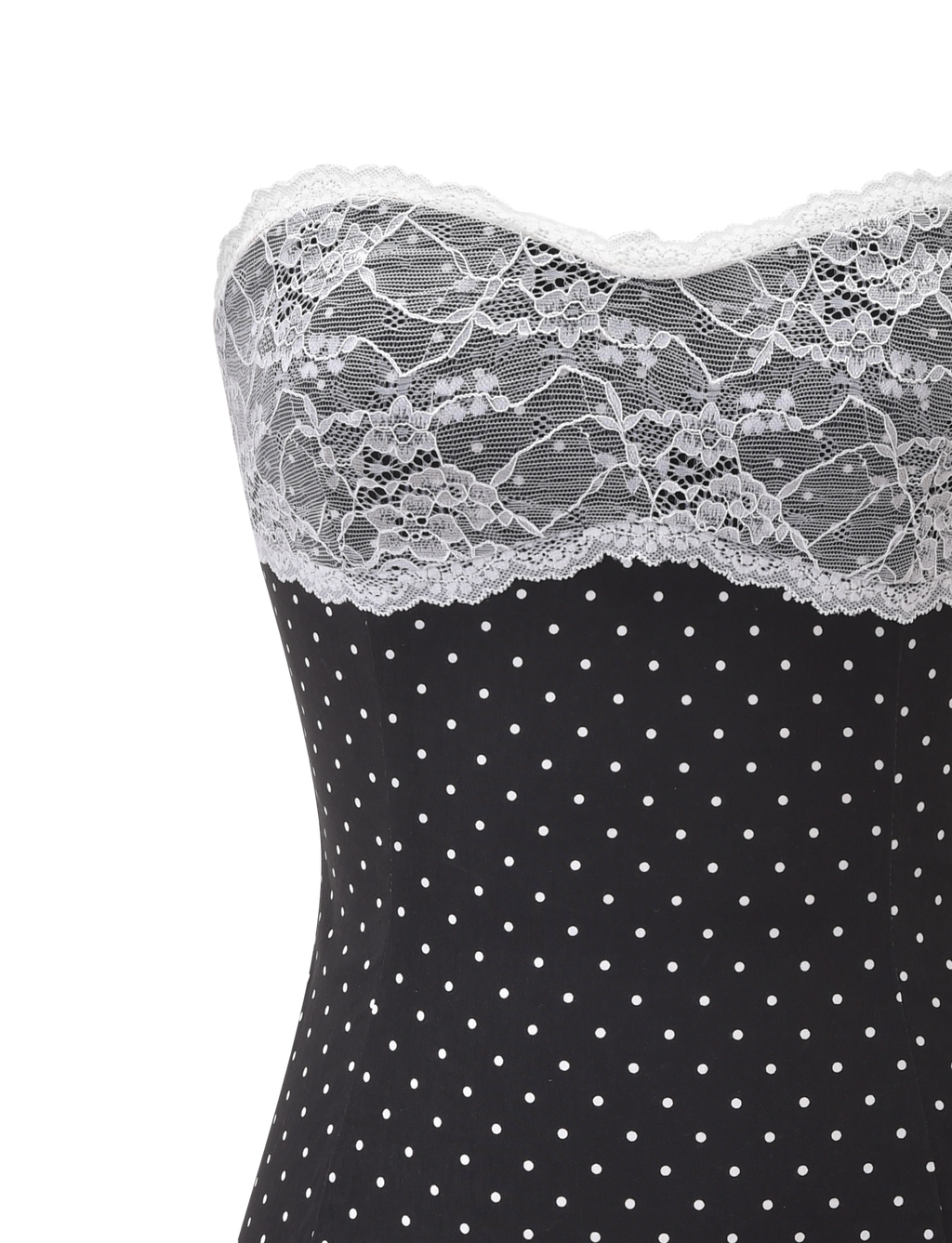 KITTIE LACE PLEAT DRESS - BLACK DOT