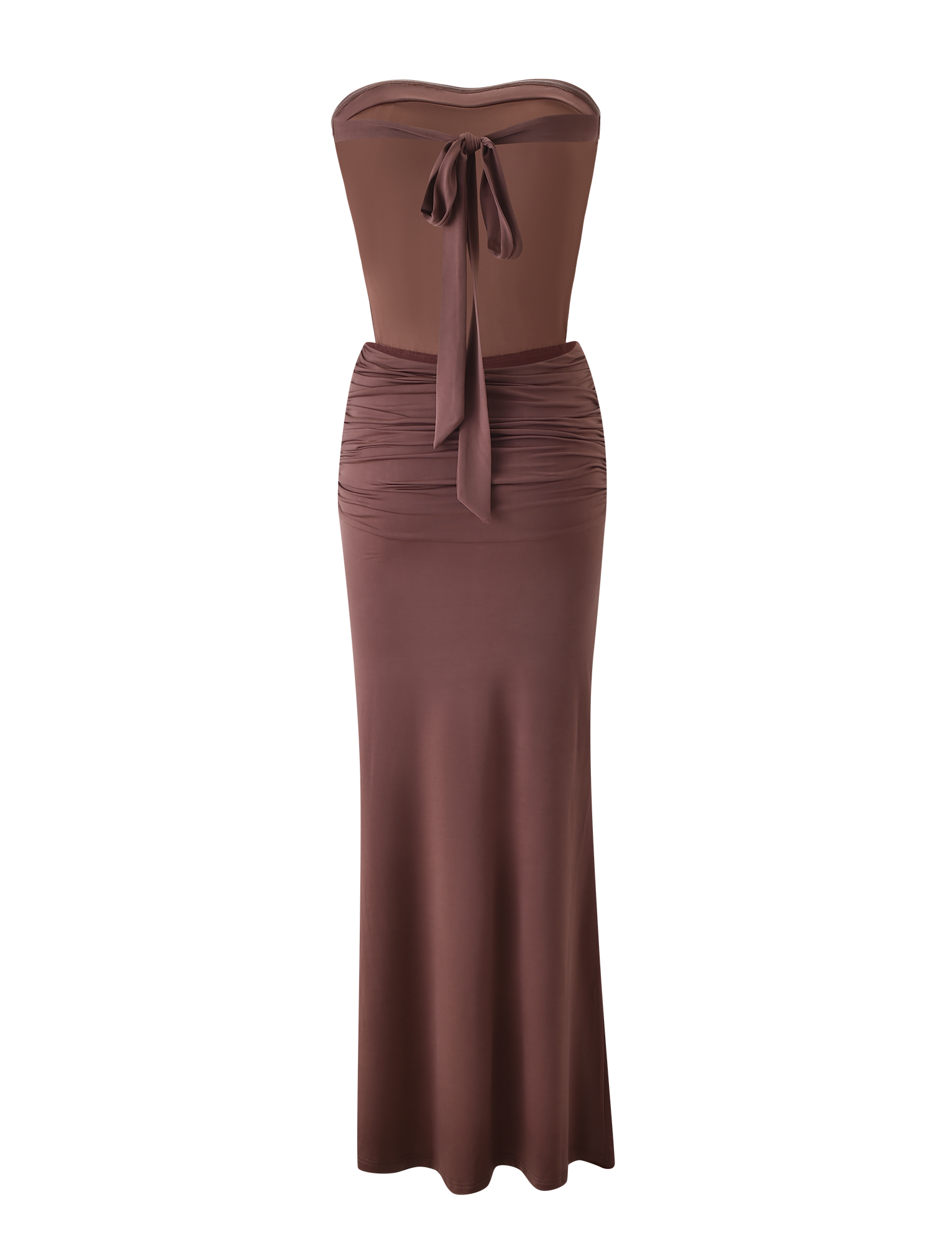 IOLLA STRAPLESS MAXI DRESS - MOCHA