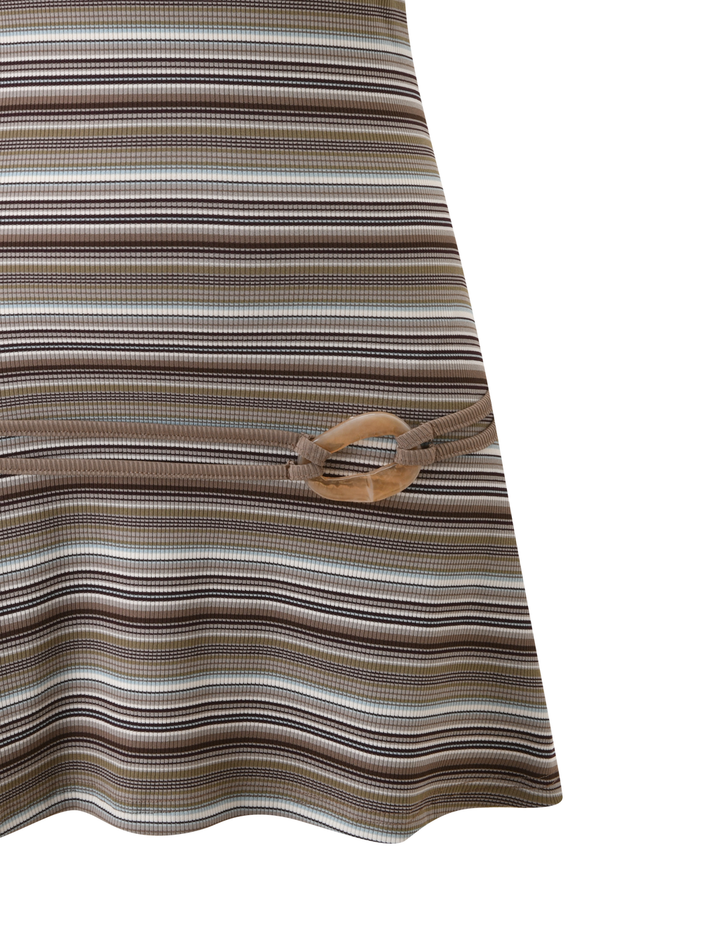 CELESTE MINI DRESS - BROWN MULTISTRIPE