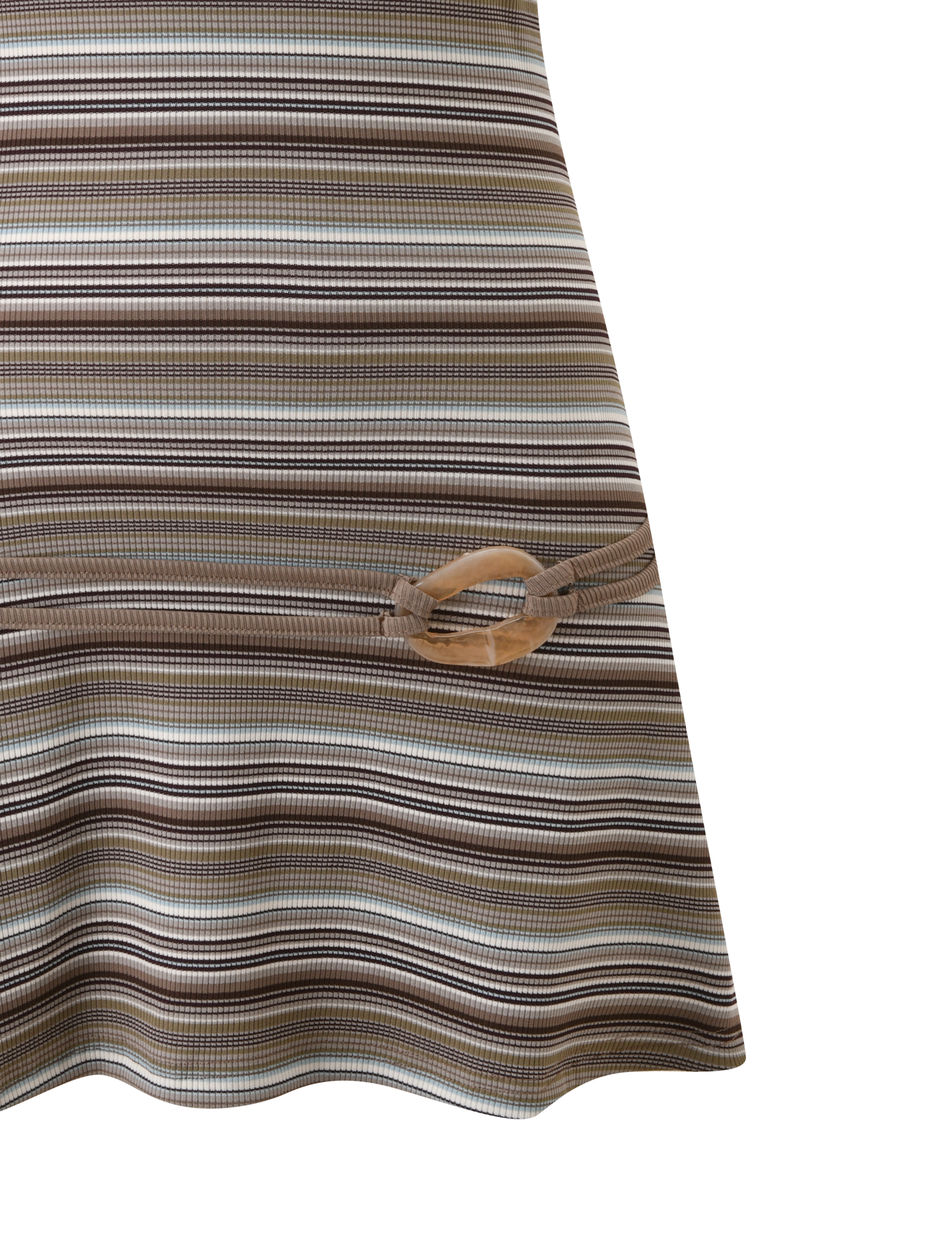 CELESTE MINI DRESS - BROWN MULTISTRIPE