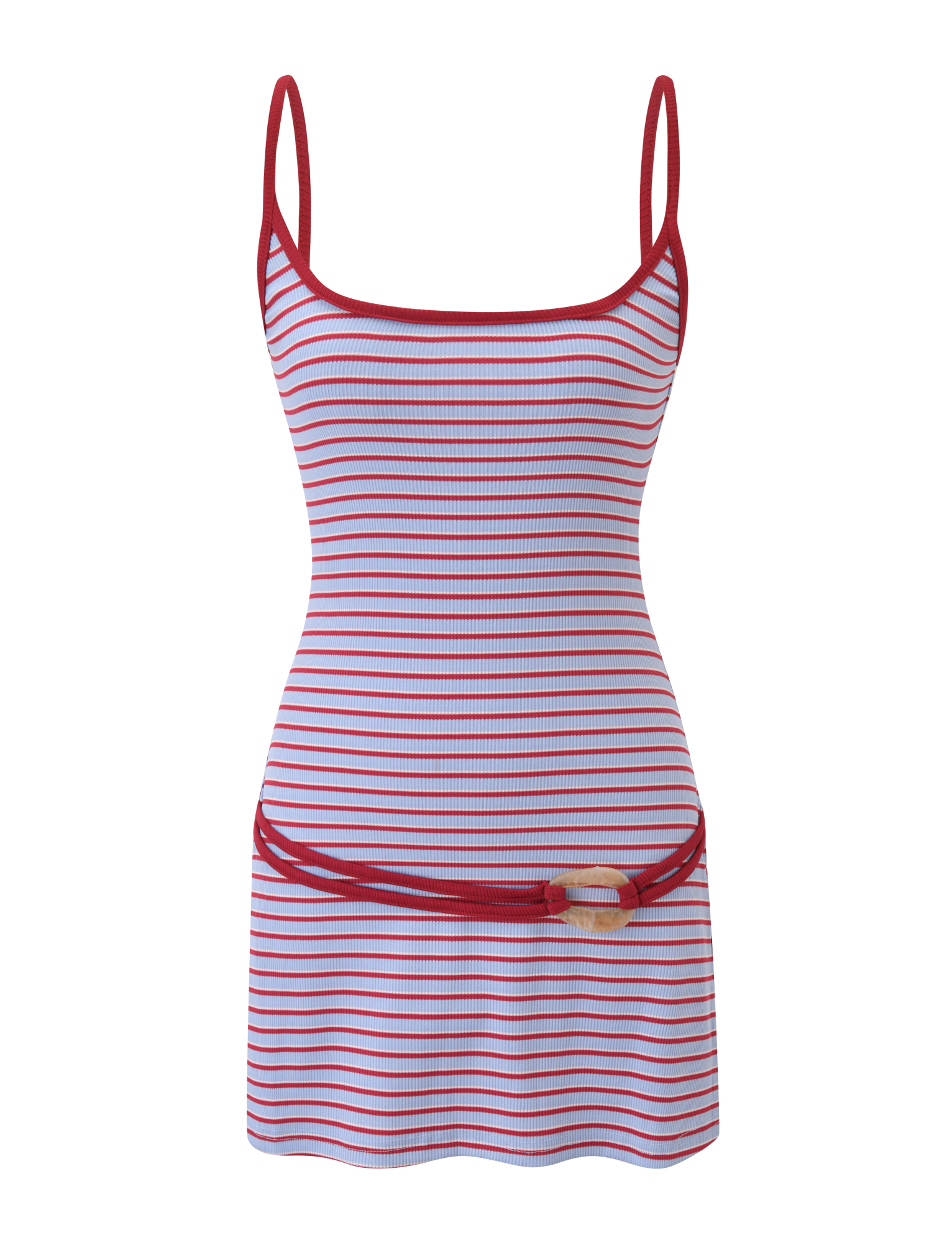 CELESTE MINI DRESS - RED STRIPE