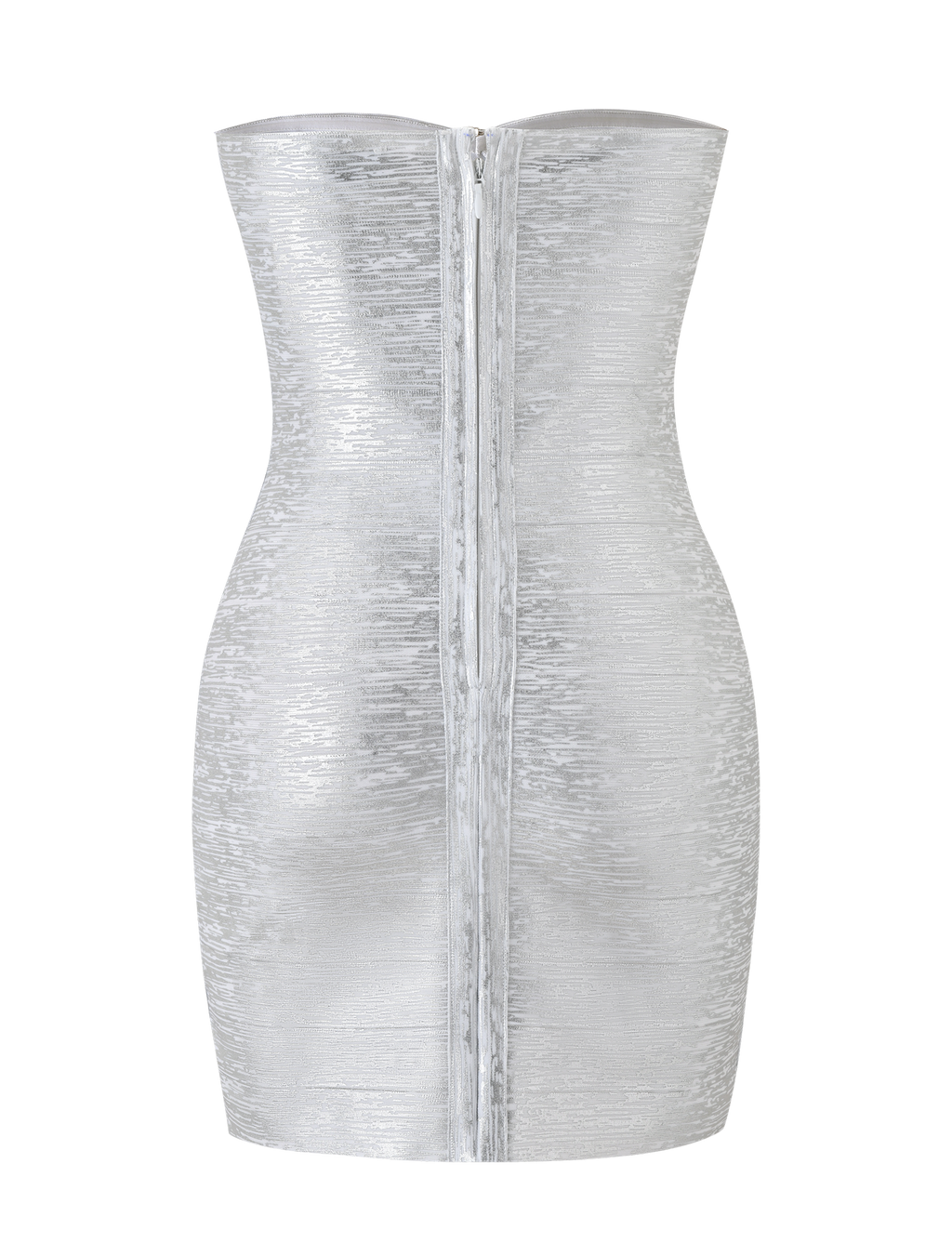 NIYA METALLIC BANDAGE DRESS - LIQUID SILVER