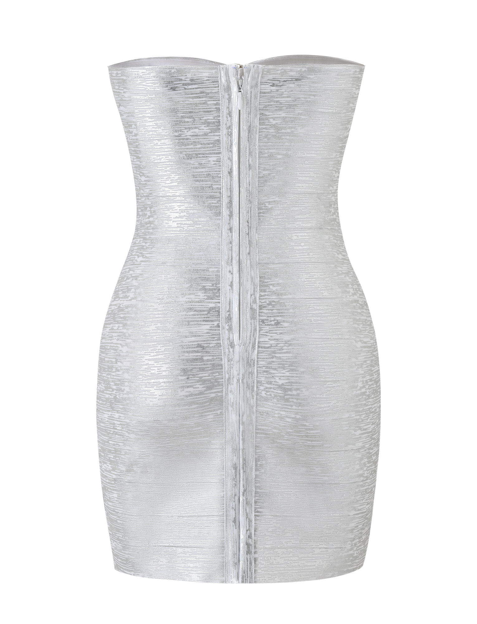 NIYA METALLIC BANDAGE DRESS - LIQUID SILVER
