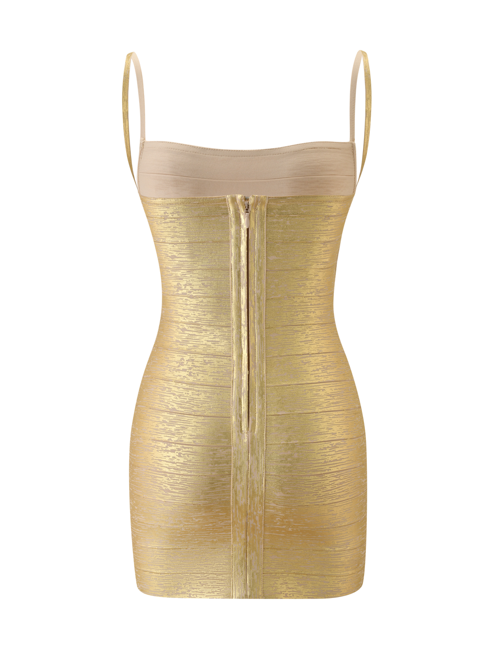 MIDORI METALLIC BANDAGE DRESS - GOLD