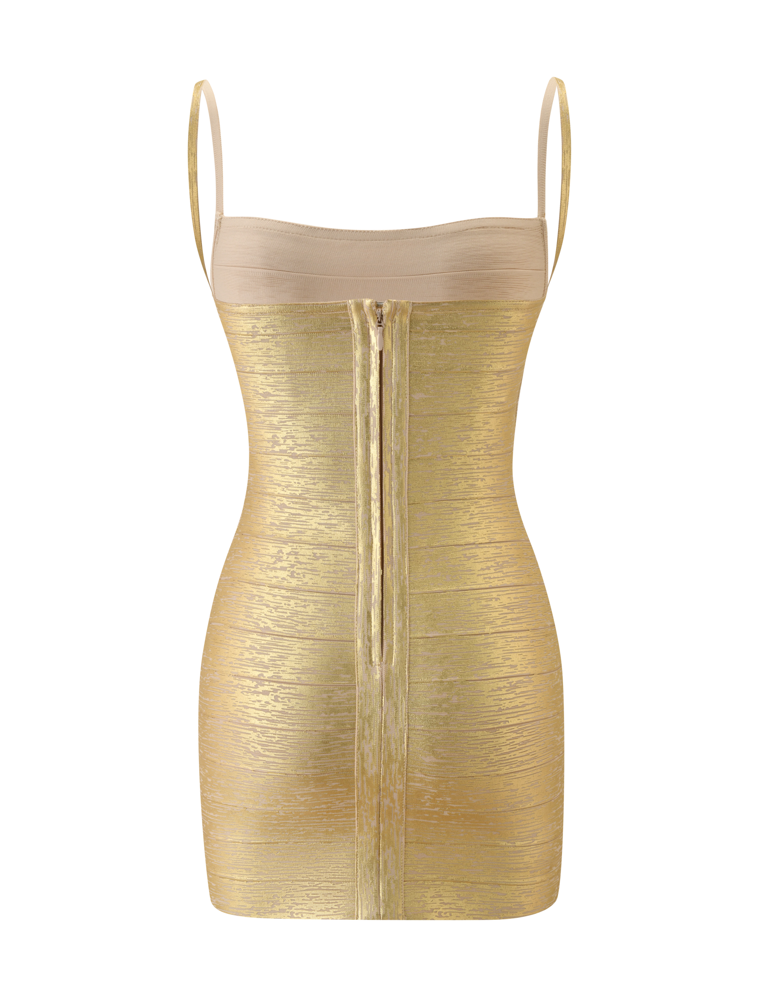 MIDORI METALLIC BANDAGE DRESS - GOLD