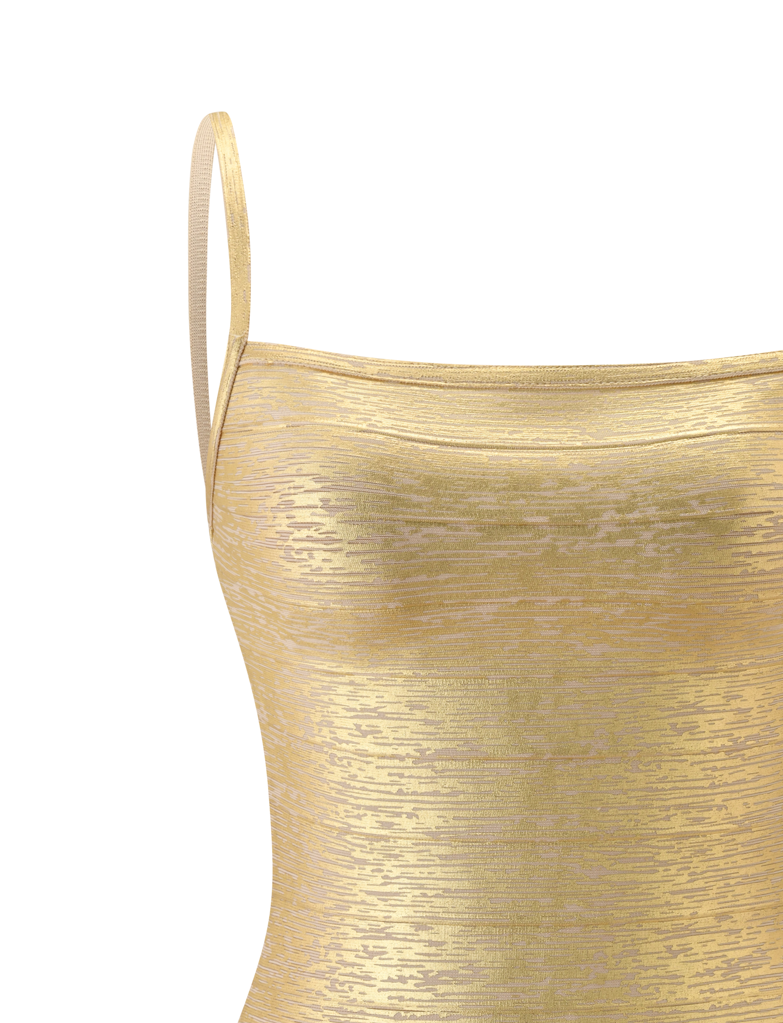 MIDORI METALLIC BANDAGE DRESS - GOLD