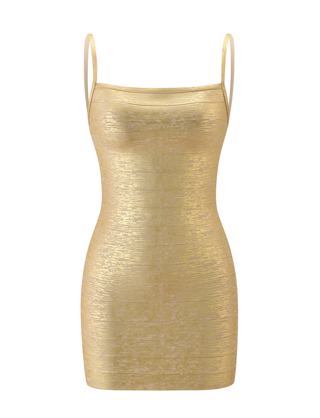 MIDORI METALLIC BANDAGE DRESS - GOLD