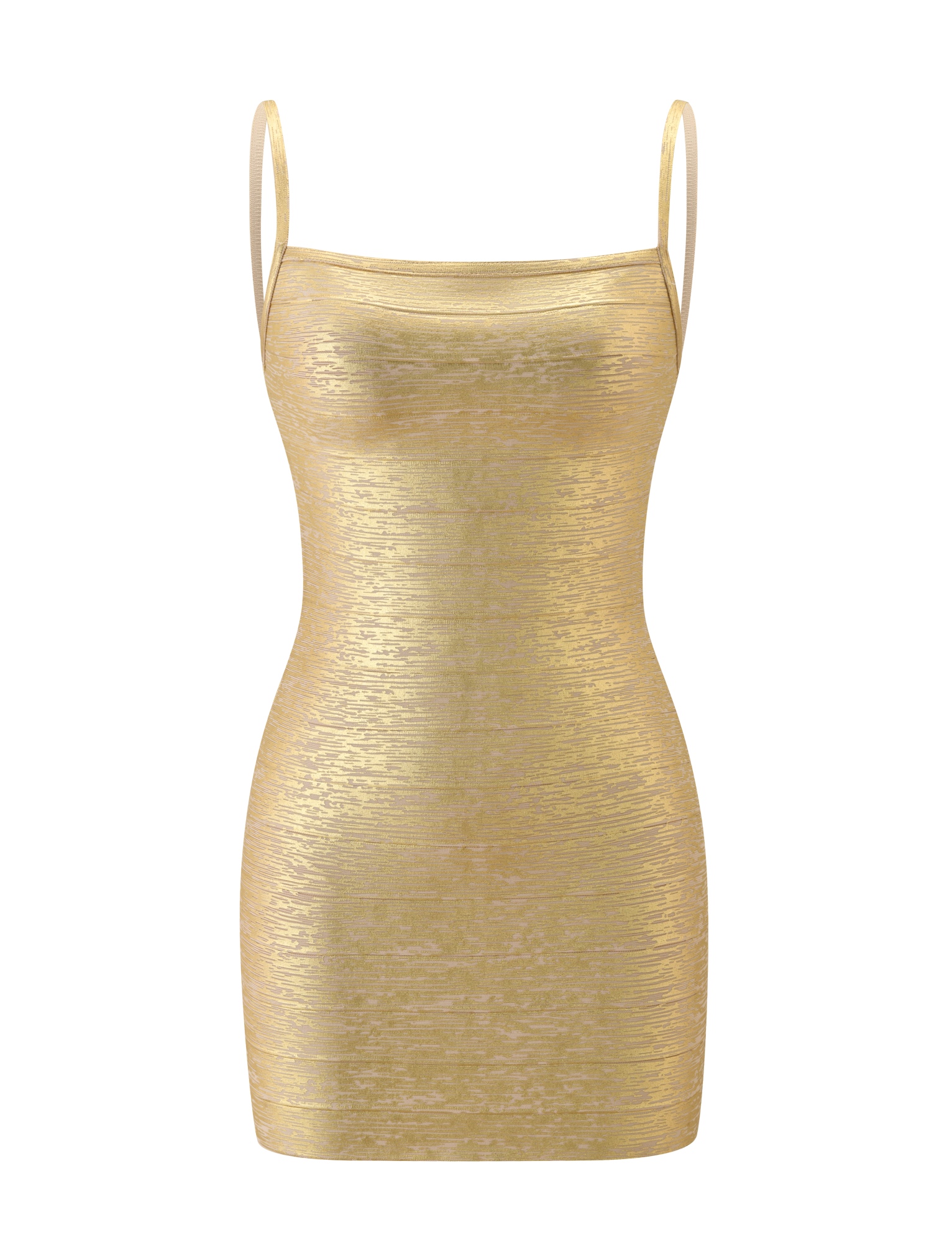 MIDORI METALLIC BANDAGE DRESS - GOLD