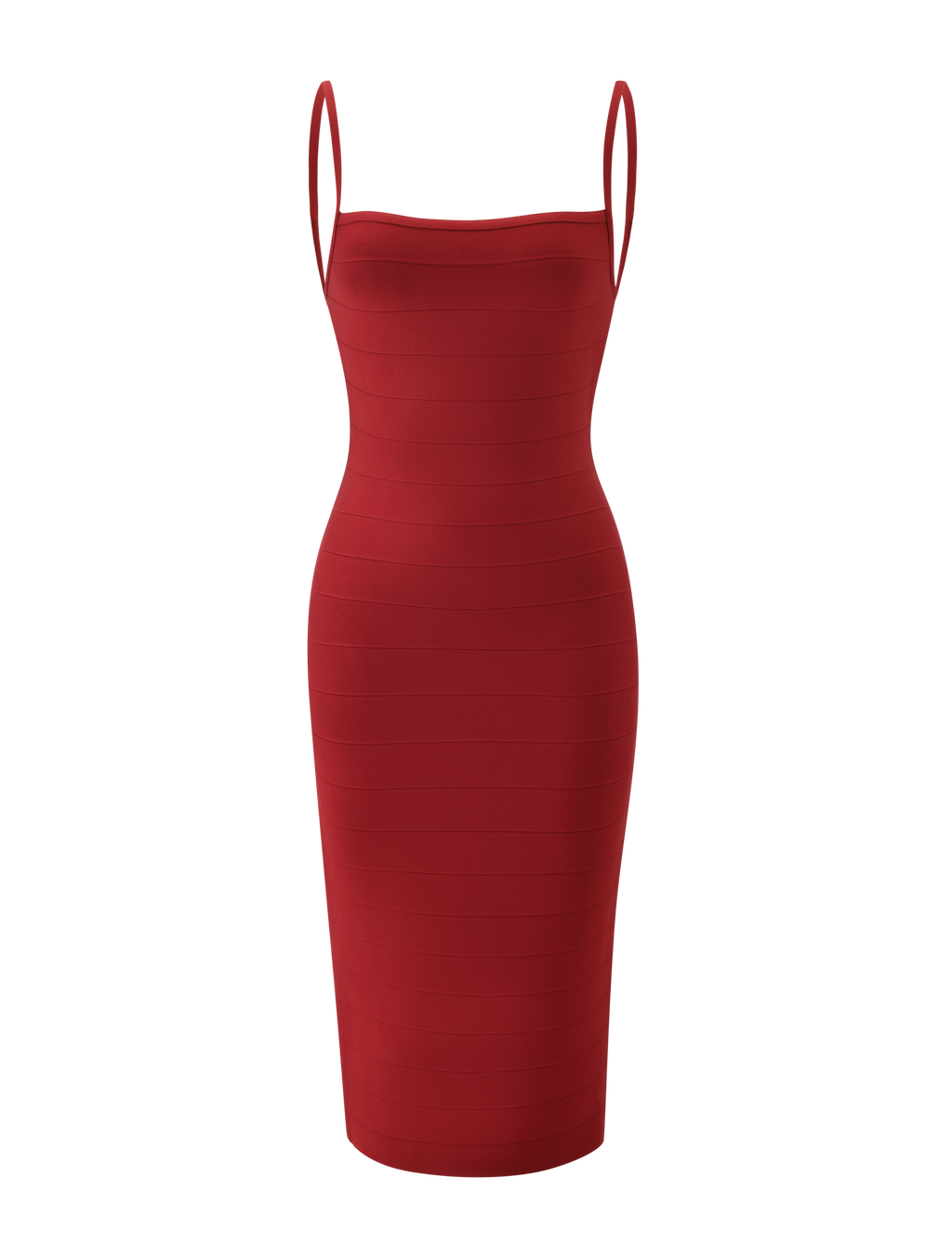 MIDORI MIDI BANDAGE DRESS - CHERRY