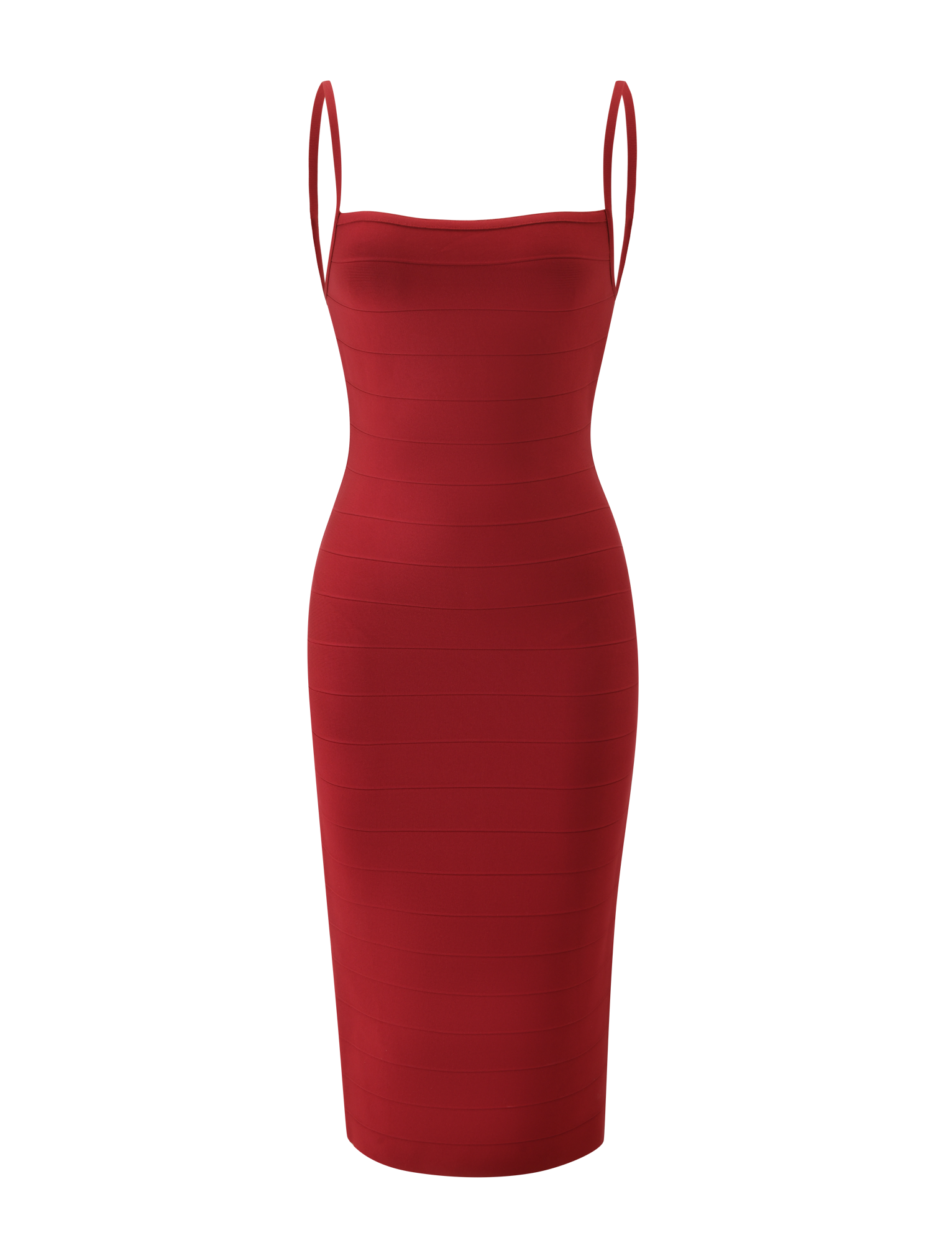 MIDORI MIDI BANDAGE DRESS - CHERRY