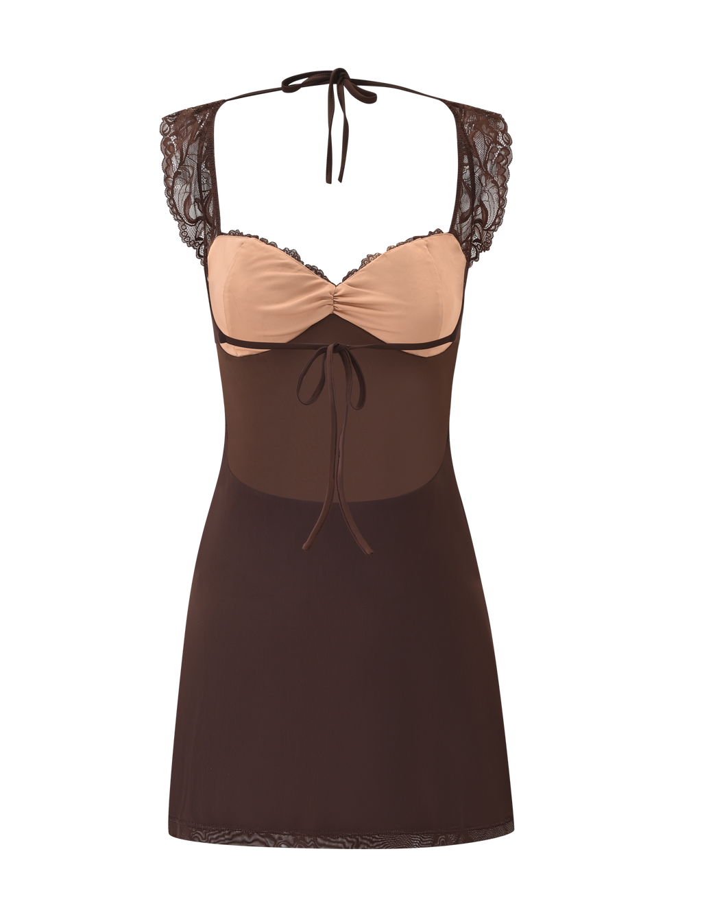 NYOMI MINI DRESS - CHOCOLATE