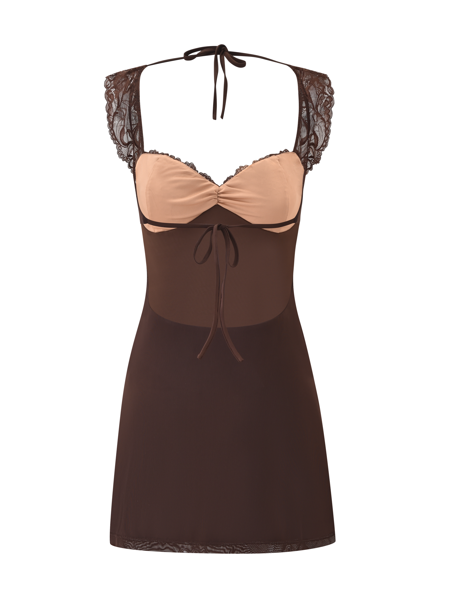 NYOMI MINI DRESS - CHOCOLATE