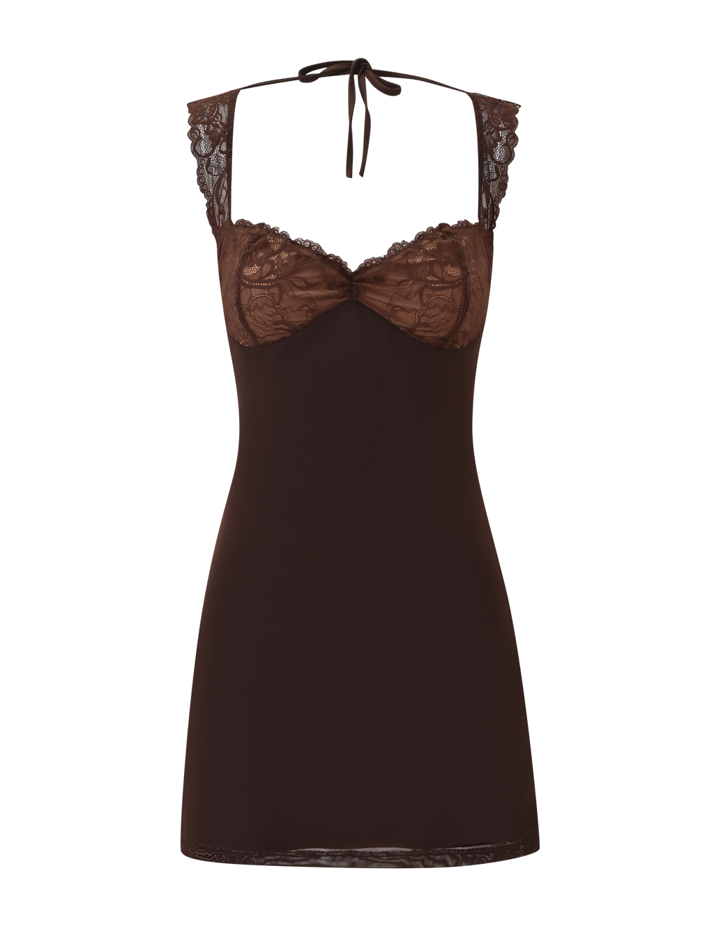 NYOMI MINI DRESS - CHOCOLATE