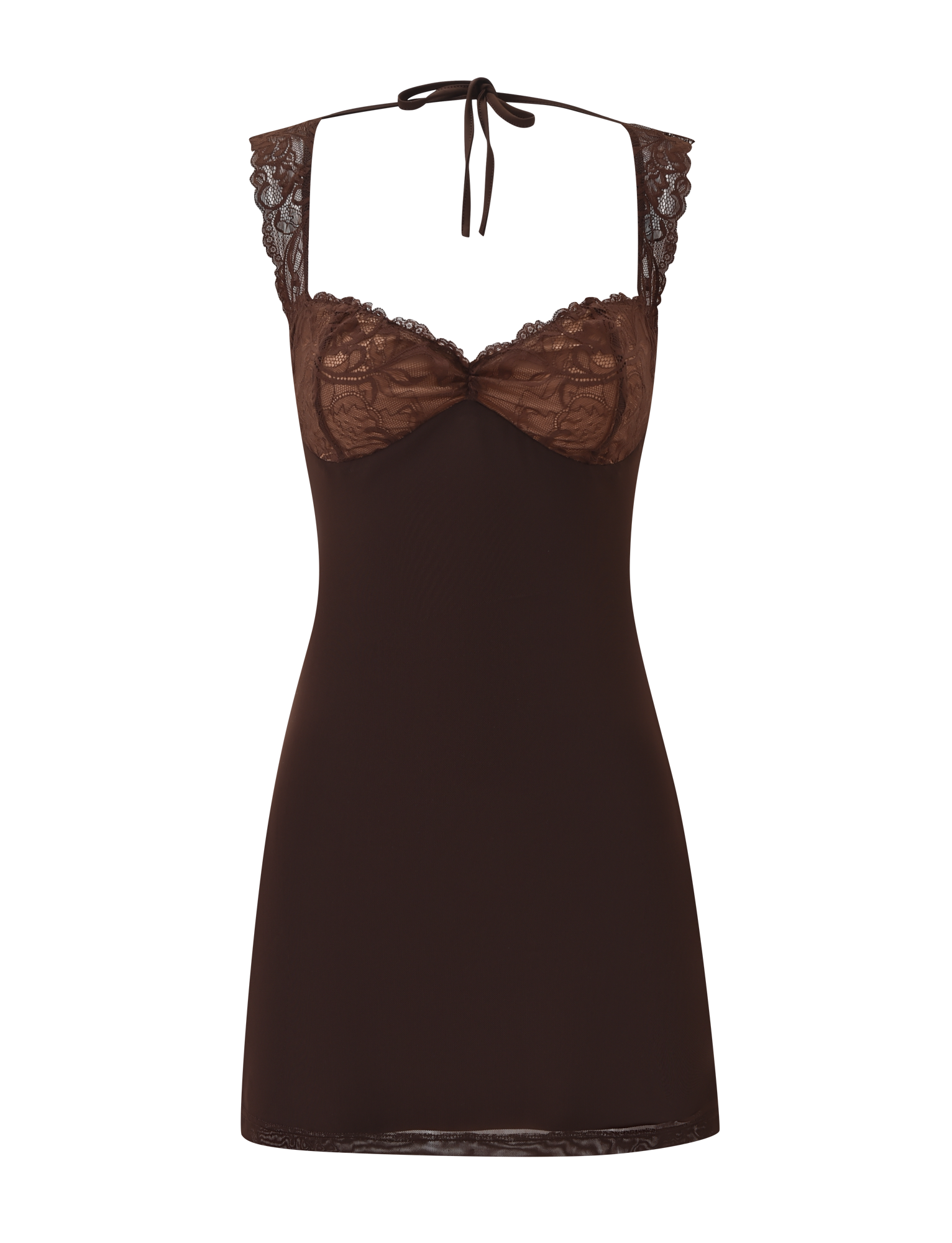 NYOMI MINI DRESS - CHOCOLATE