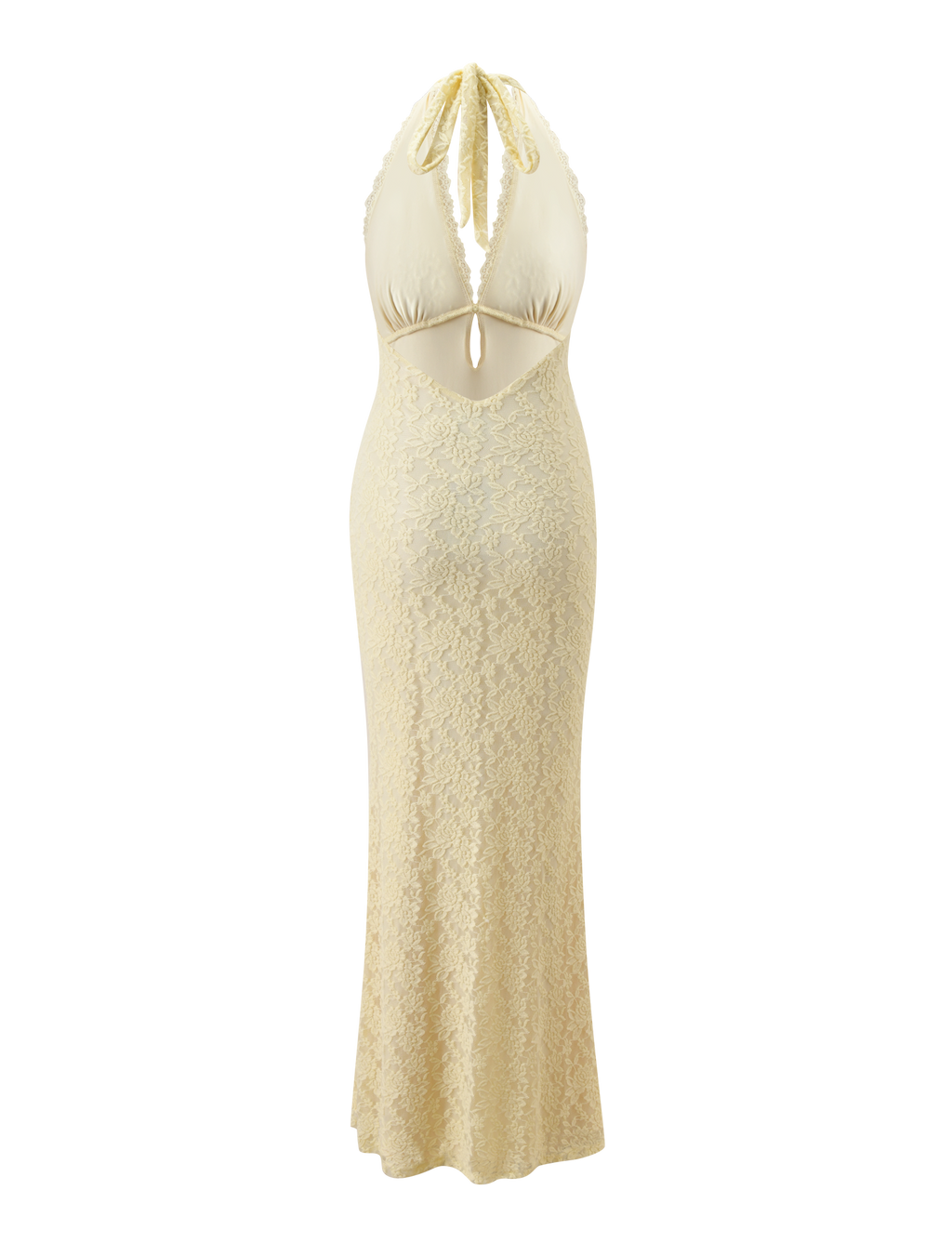 MAVEN LACE MAXI DRESS - PASTEL YELLOW