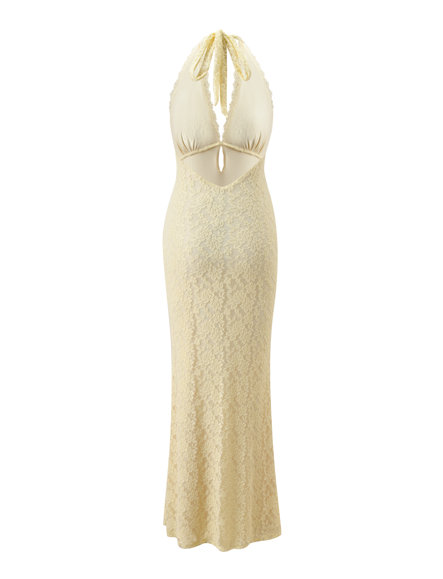 MAVEN LACE MAXI DRESS - PASTEL YELLOW