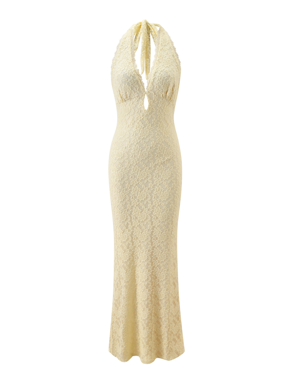 MAVEN LACE MAXI DRESS - PASTEL YELLOW