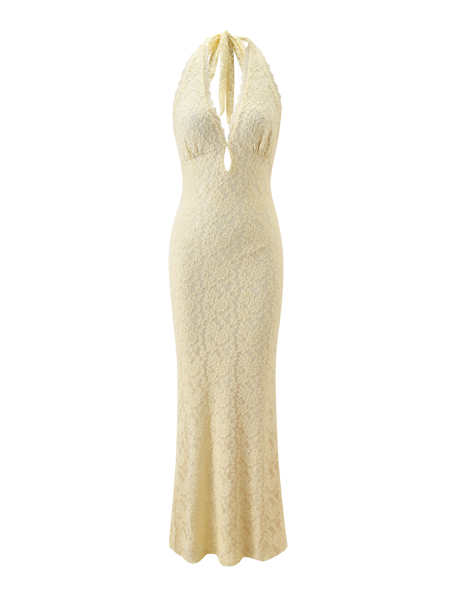 MAVEN LACE MAXI DRESS - PASTEL YELLOW