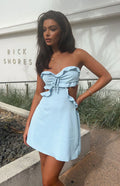 Tenley Blue Strapless Mini Dress