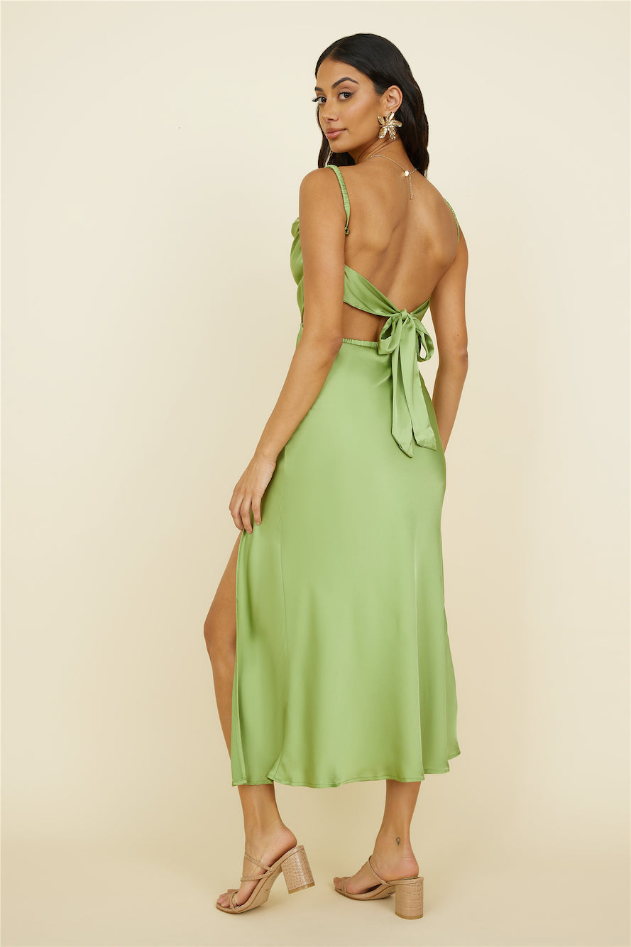 Simply Karma Midi Dress Green