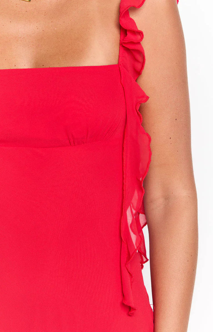 Viona Red Maxi Dress