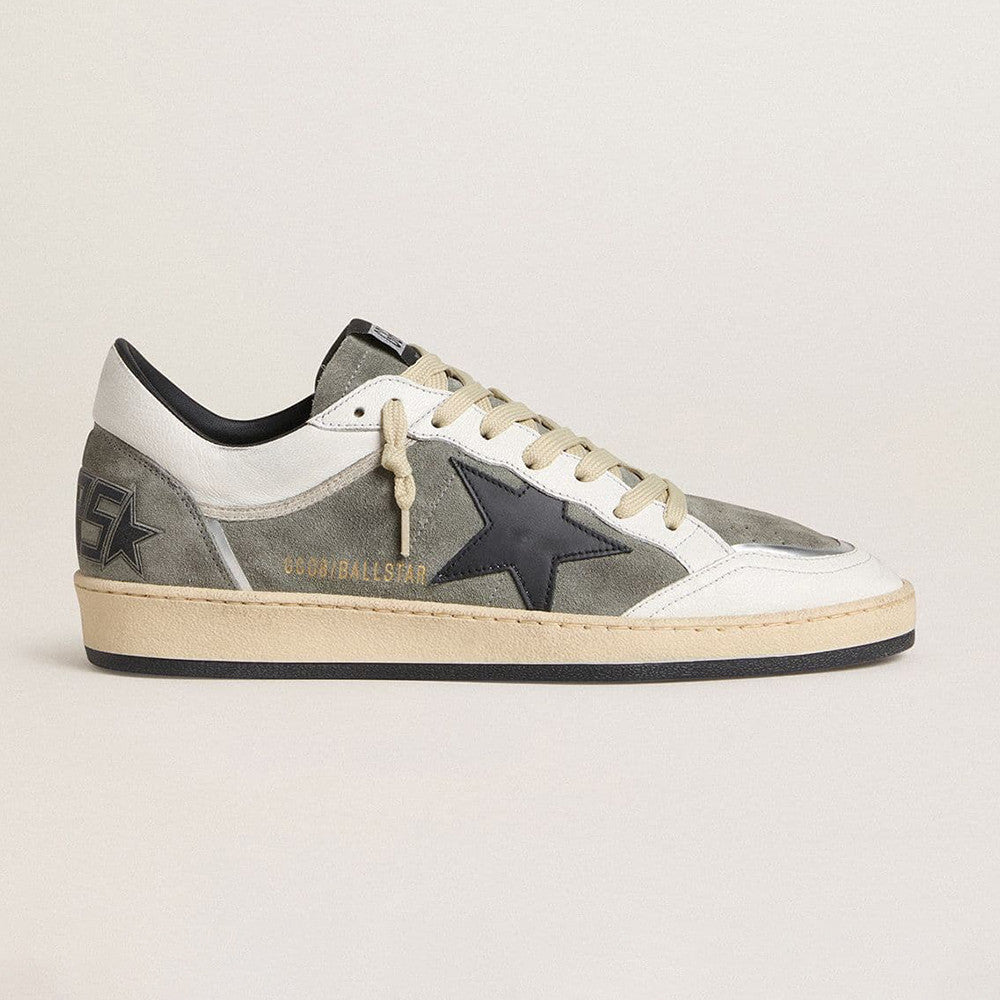 Golden Goose Ball Star in Gray Suede With Leather Star and Nappa Leather #382031