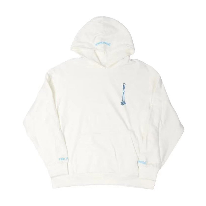 Chrome Hearts Men's and Women's Spring and Fall White Cotton Hooded Sweatshirt Pullover #98414