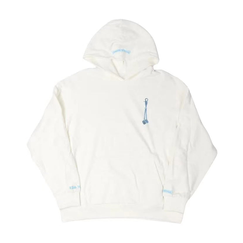 Chrome Hearts Men's and Women's Spring and Fall White Cotton Hooded Sweatshirt Pullover #98414
