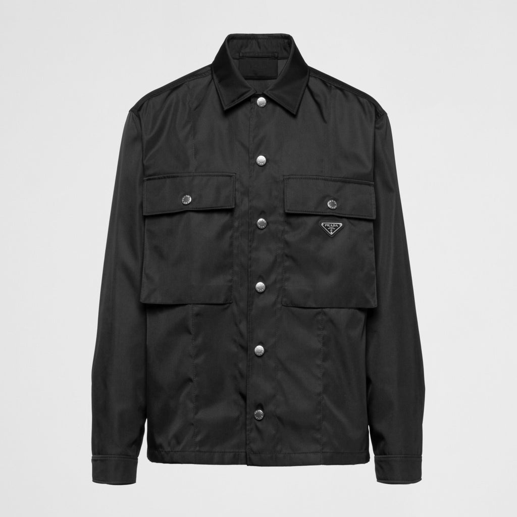 Prada Men's Spring And Fall Solid Color Nylon Lapel Single Breasted Long Sleeved Jacket #72496