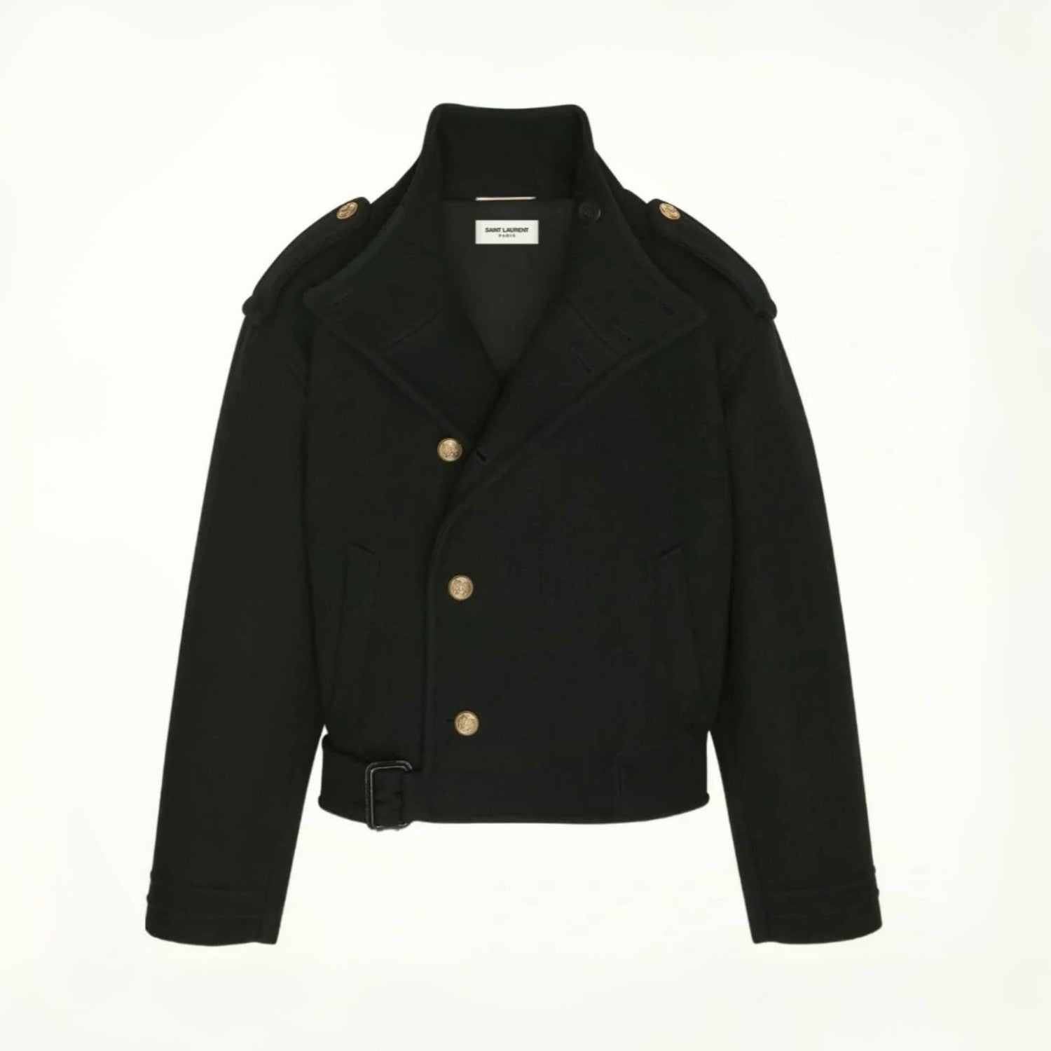 Saint Laurent Men's Spring And Fall Solid Color Wool Lapel Single-Breasted Loose Jacket Long-Sleeved Coat Ngvp #7358