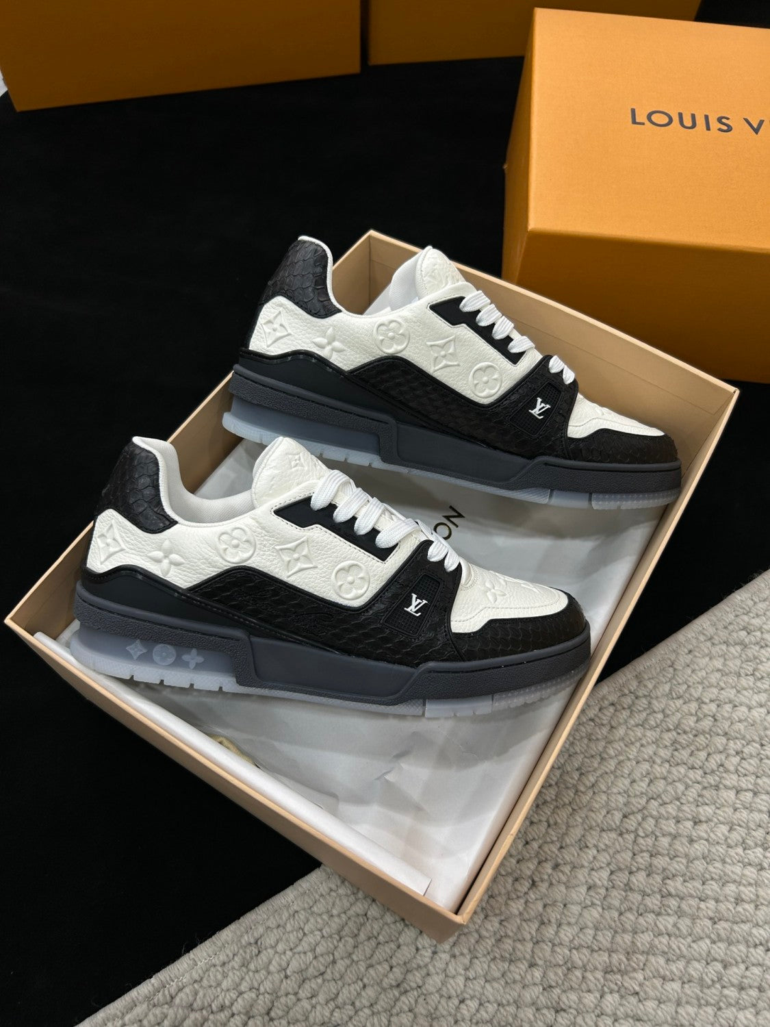 Louis Vuitton Lv Trainer Sneakers Snakeskin Pattern #379384