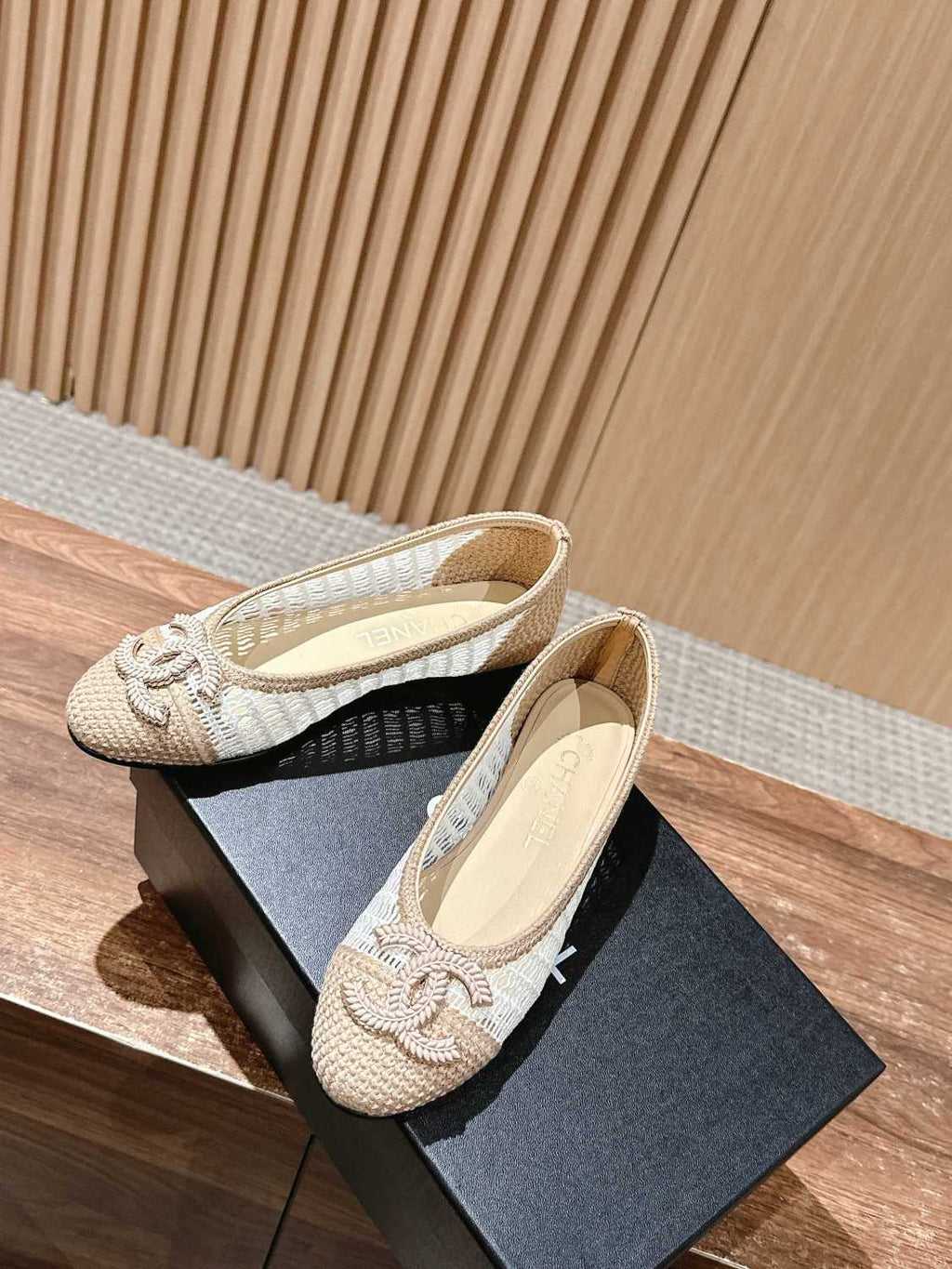 Chanel Women's Summer Solid Colour Mesh Ballet Flat Simple Dance Shoes #76748