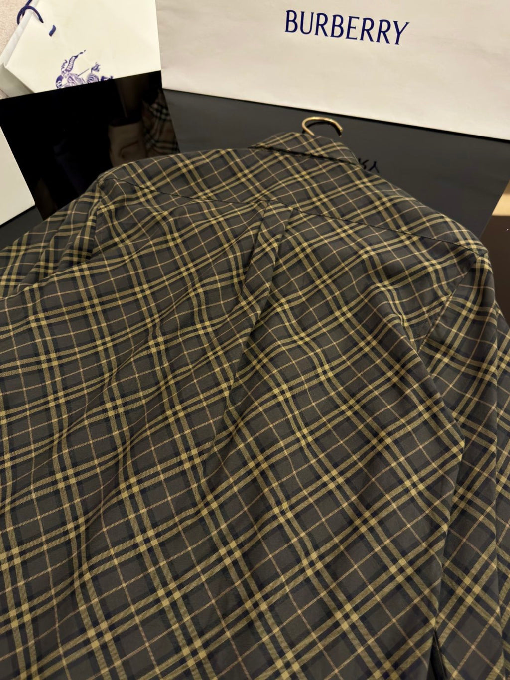 Burberry Men's Spring/Autumn Fashion Casual Loose Checkered Pattern Single Breasted Button Down Collar Long Sleeved Shirt #78318