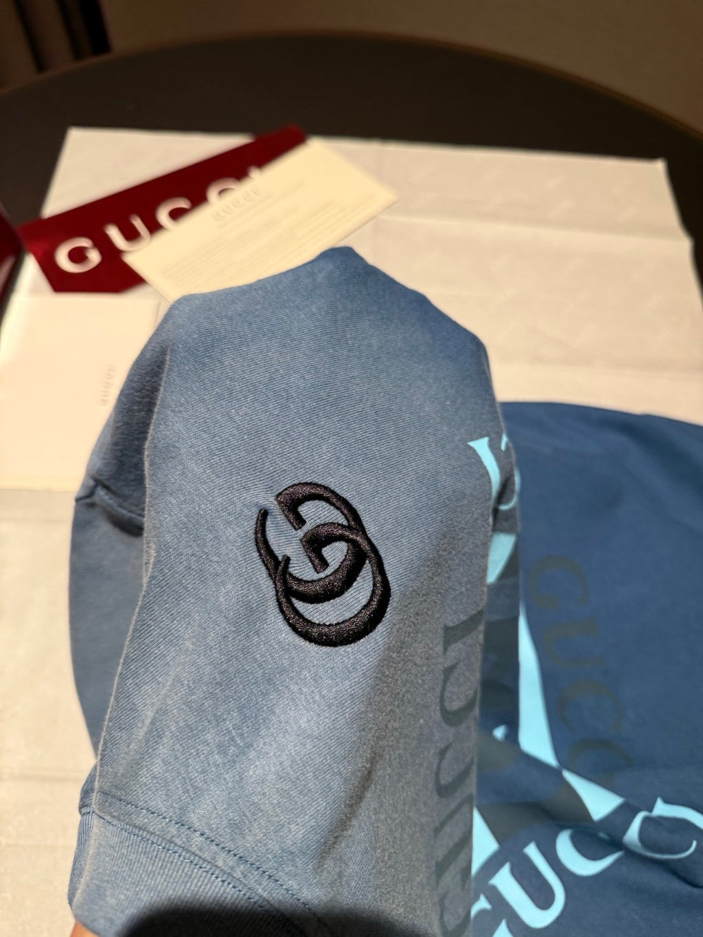 Gucci Men's And Women's Spring/Summer Solid Color Fashion Casual Gradient Print Plain Weave Long Sleeve Round Neck Sweatshirt #78275