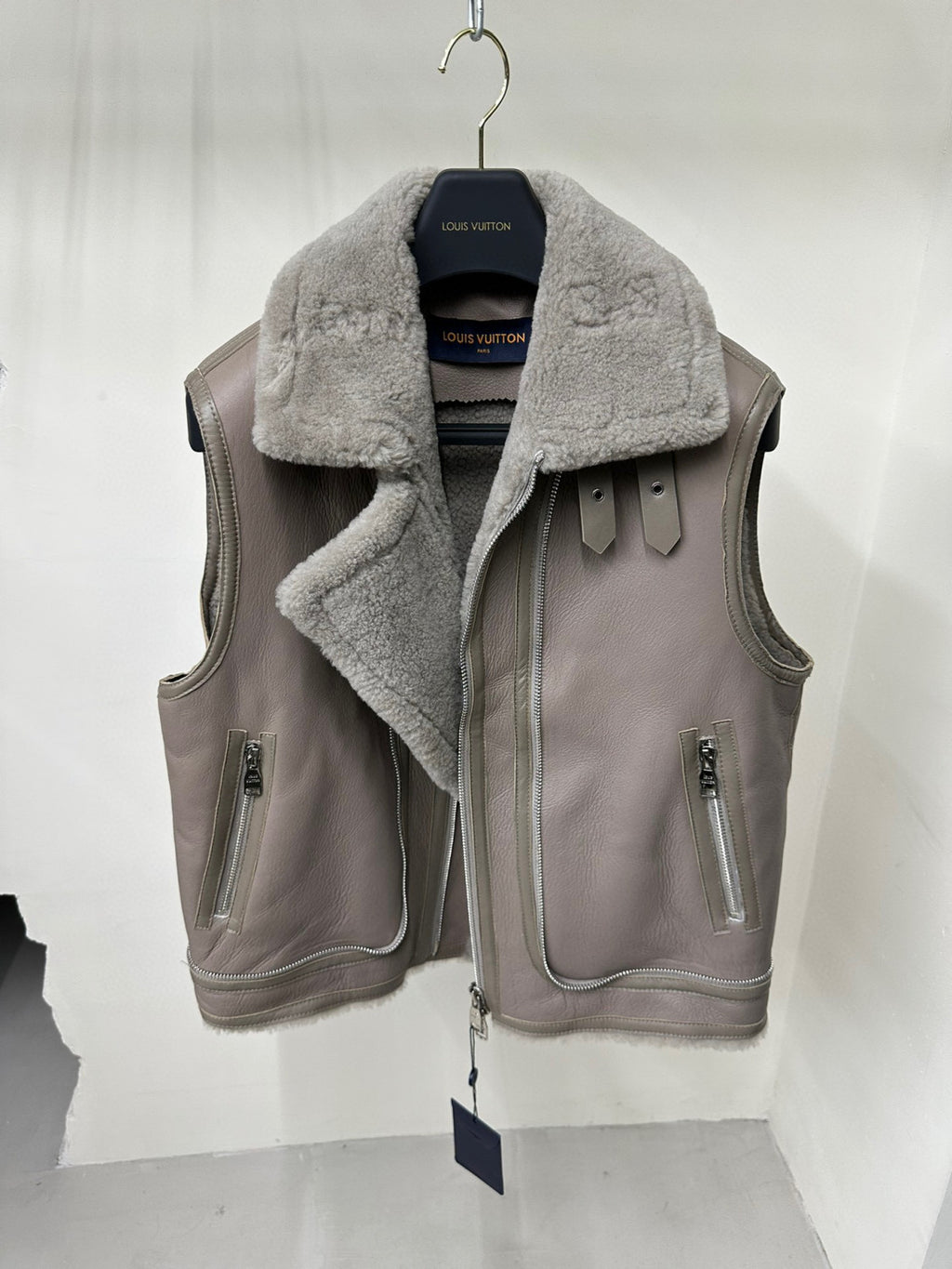 Louis Vuitton Removable Fur Leather Jacket Ngvp #5666