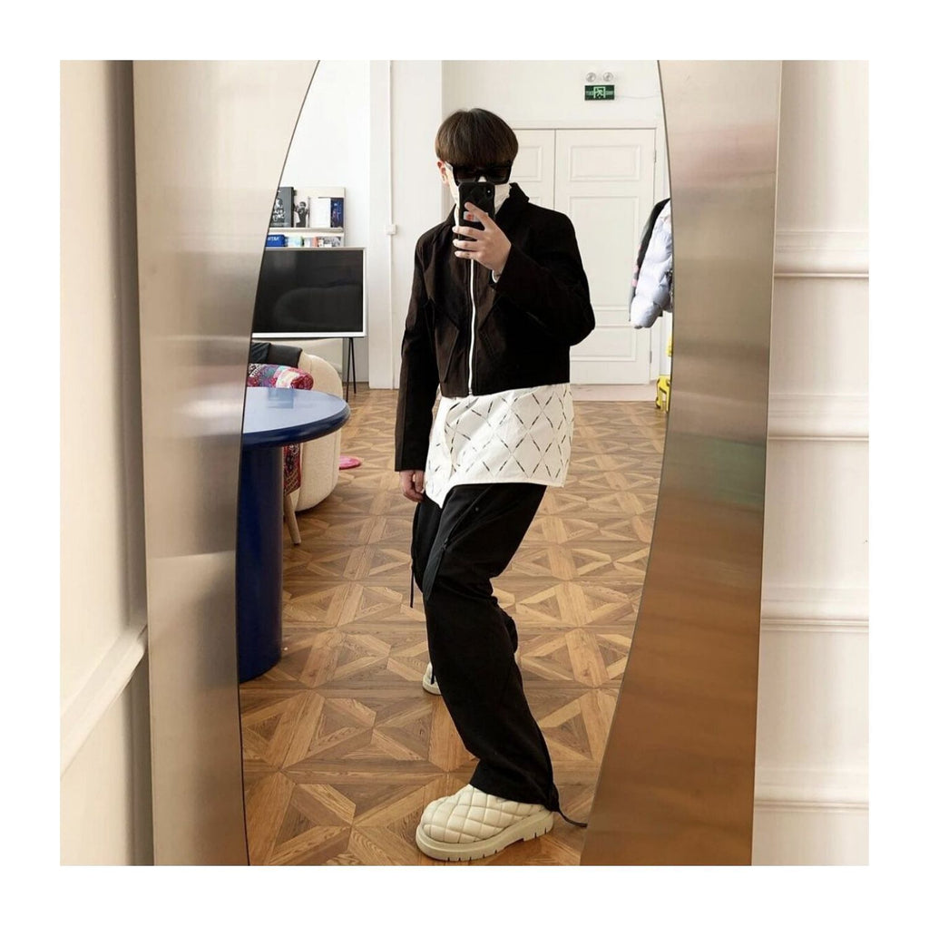 Raf Simons Men's Spring/Fall Solid-Color Layered Zipper Loose-Fit High-Street Casual Nylon Pants Straight-Leg Trousers Ngvp #2539