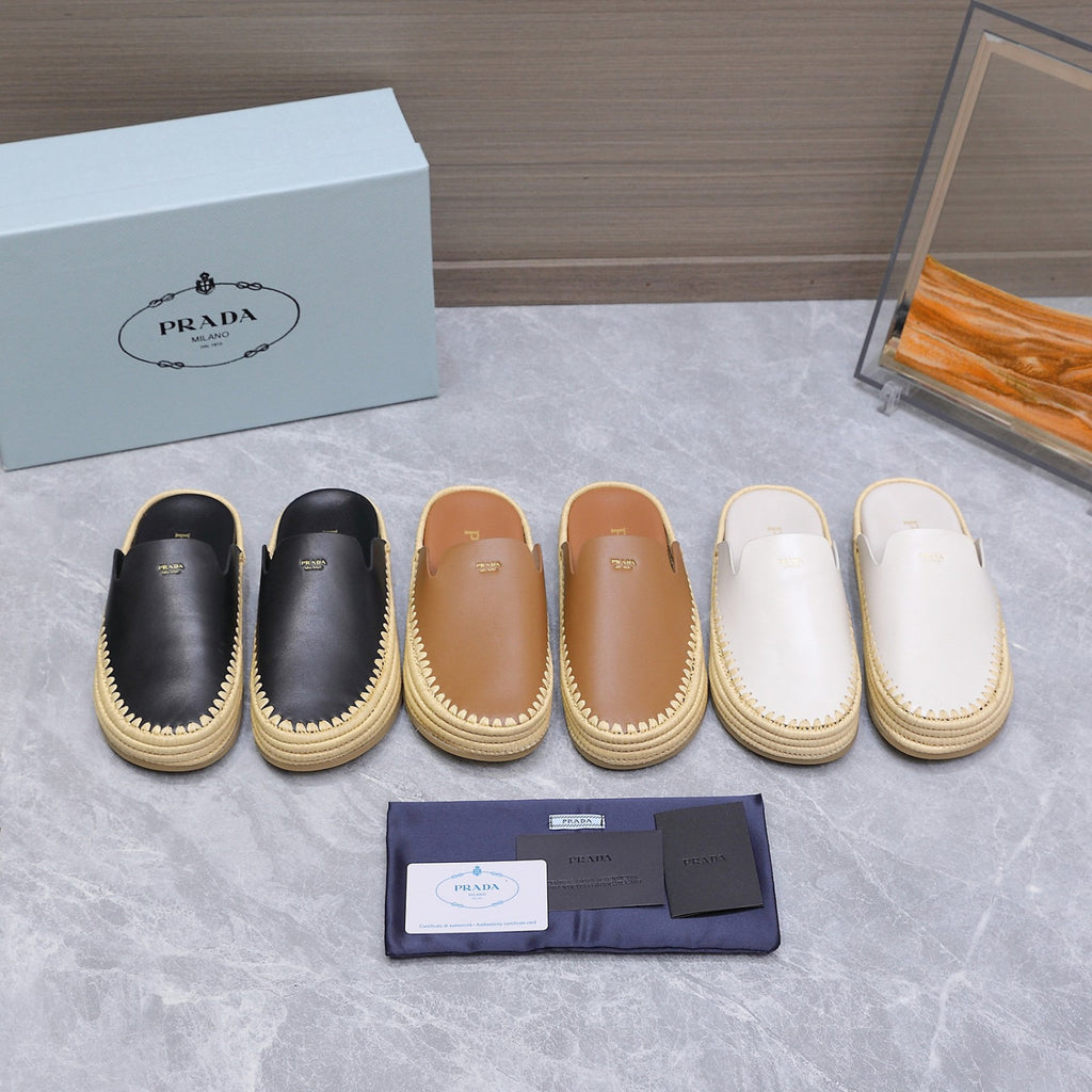 Prada Leather Mules #380309