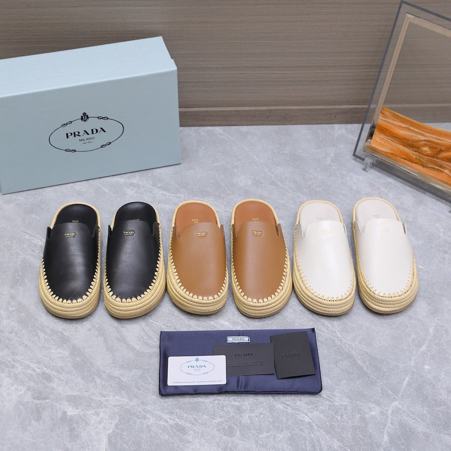 Prada Leather Mules #380309