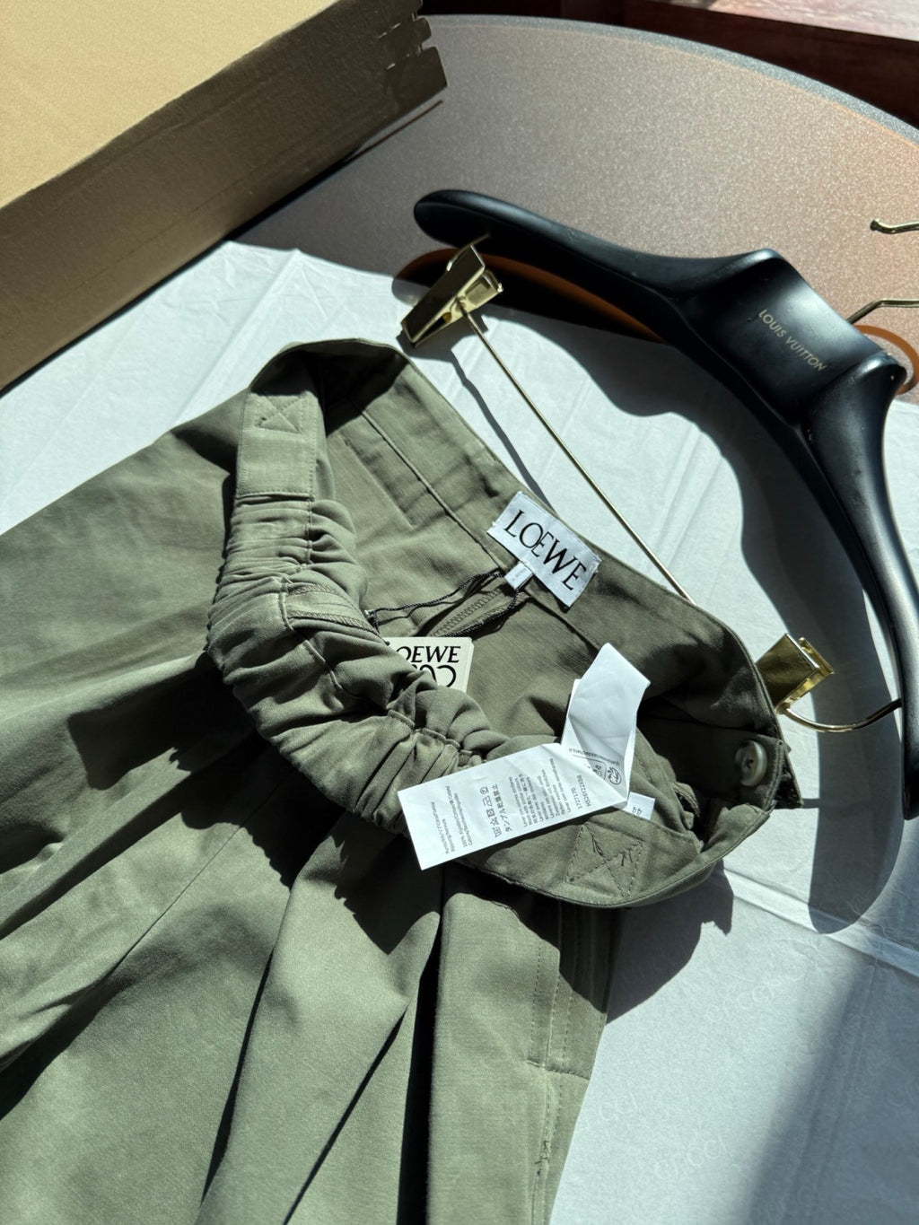 LOEWE Belted jacket Pants cotton Green #334233