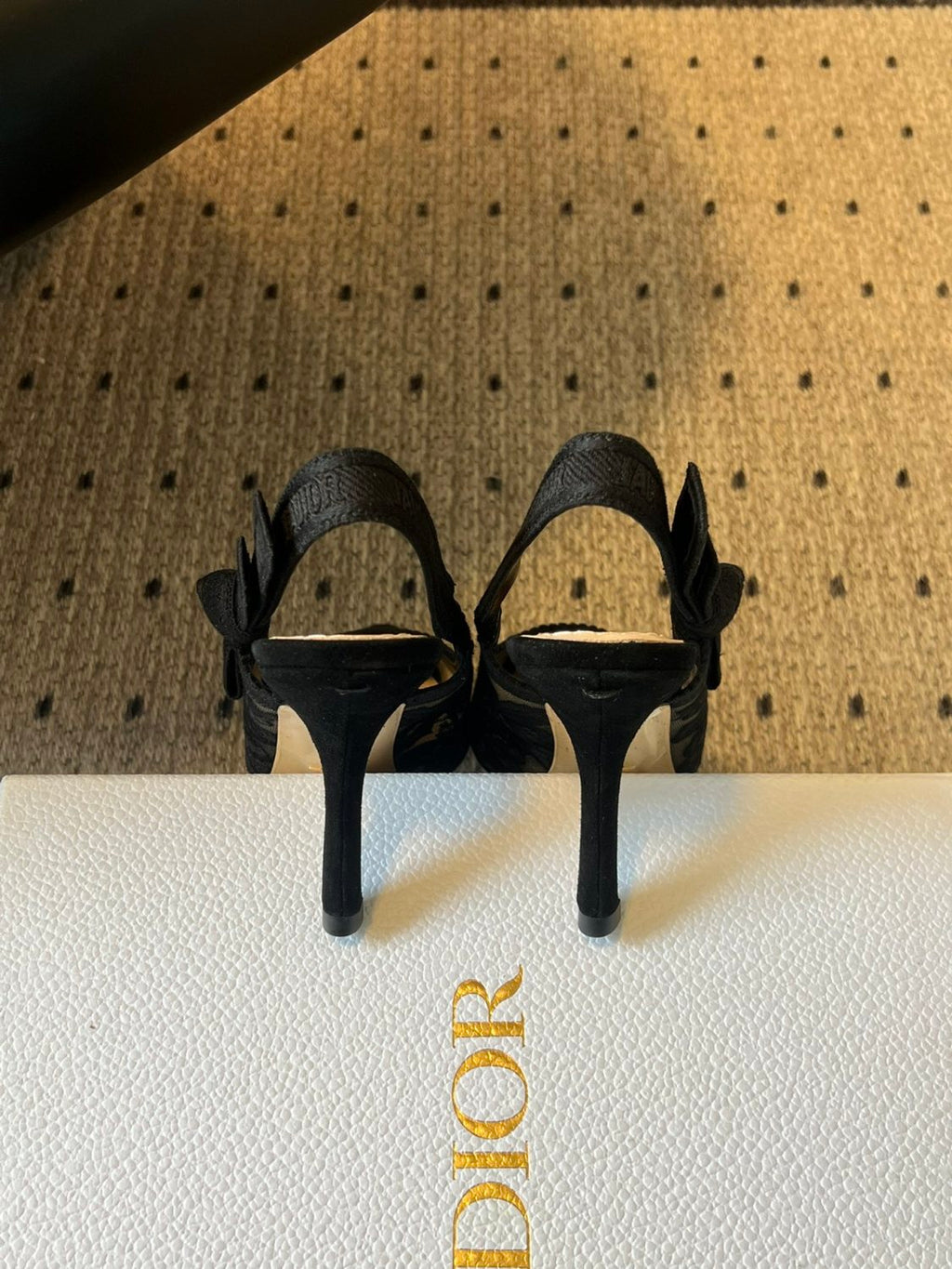 Dior Women's J'Adior Slingback Pump Spring/Summer Autumn Flower Embroidered Bow High Heels Pointed Thin Heels Casual Shoes Heel Height 6.5cm Heel Height 10.5cm #81722