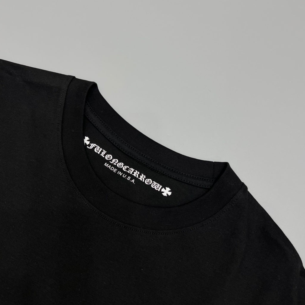 Chrome Hearts Men's and Women's Summer Neckline Sanskrit Letter Round Neck Cotton Short Sleeve T-shirt #72261