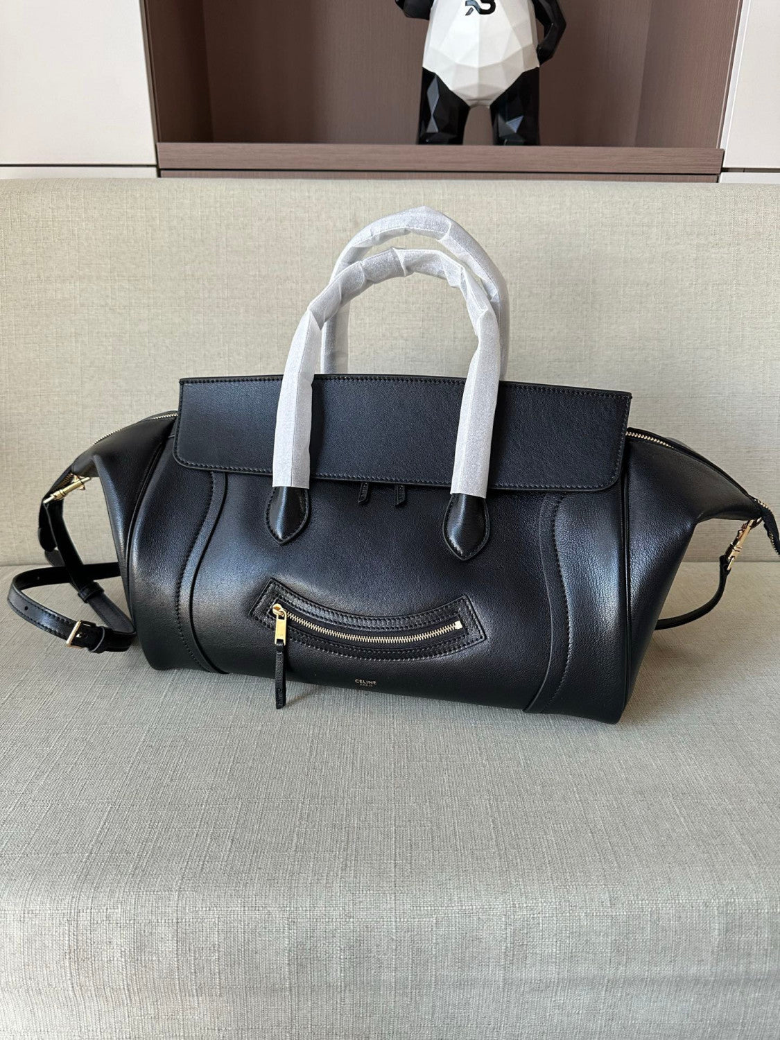 Celine Medium Smiling New Luggage in Supple Shiny Lambskin #334037
