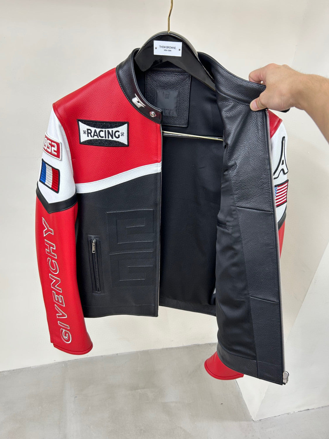 Givenchy Biker Leather Jacket Zip Up Coat #96276
