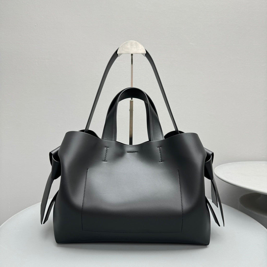 Acne Studios Tote Twisted Knot Decoration Engraved Logo Magnetic Closure Crossbody Bag #332333