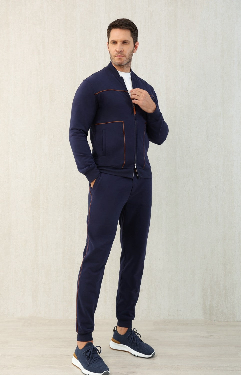 Brunello Cucinelli Men's Spring and Autumn Hooded Long Sleeve Cotton Casual Sports Sweatshirt Zipper Long Sleeve Jacket Ngvp #1766