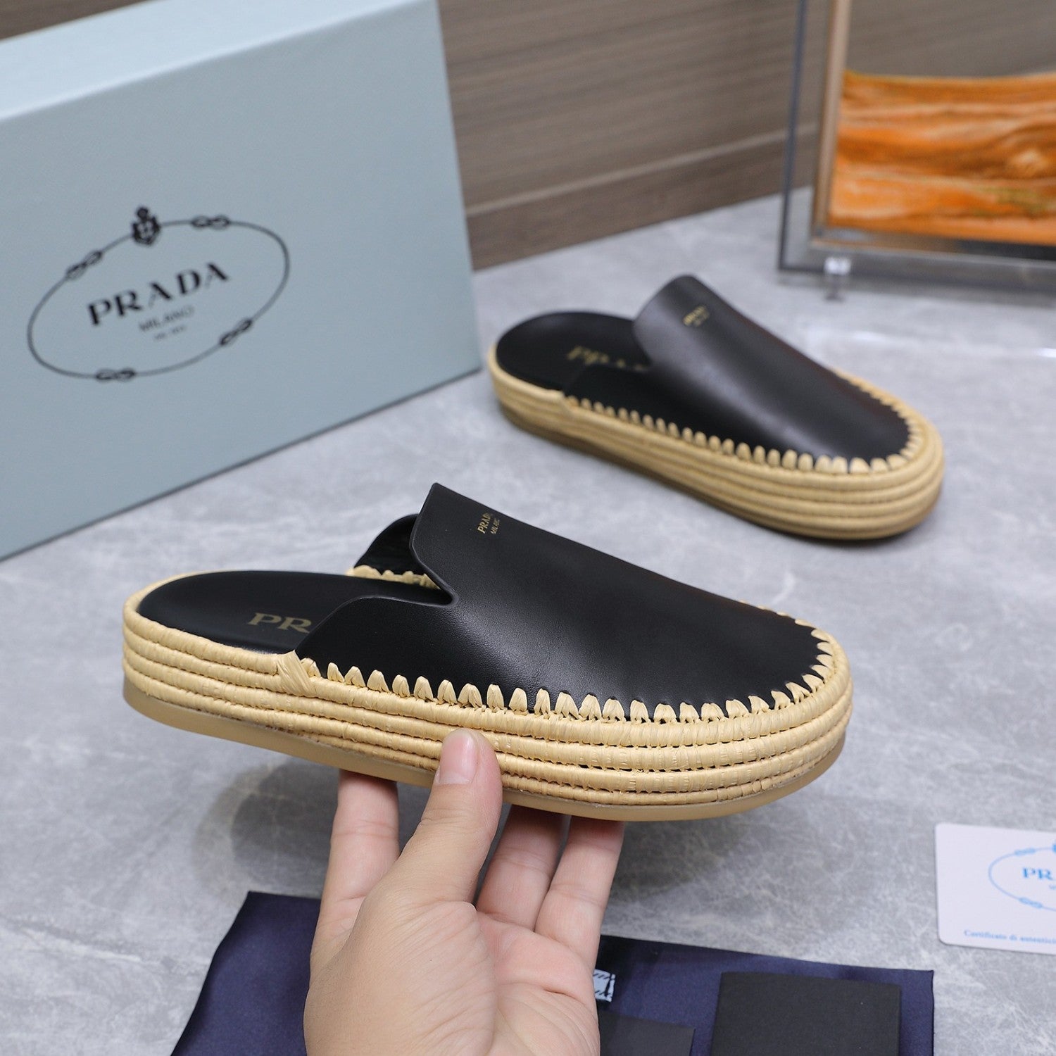 Prada Leather Mules #380309