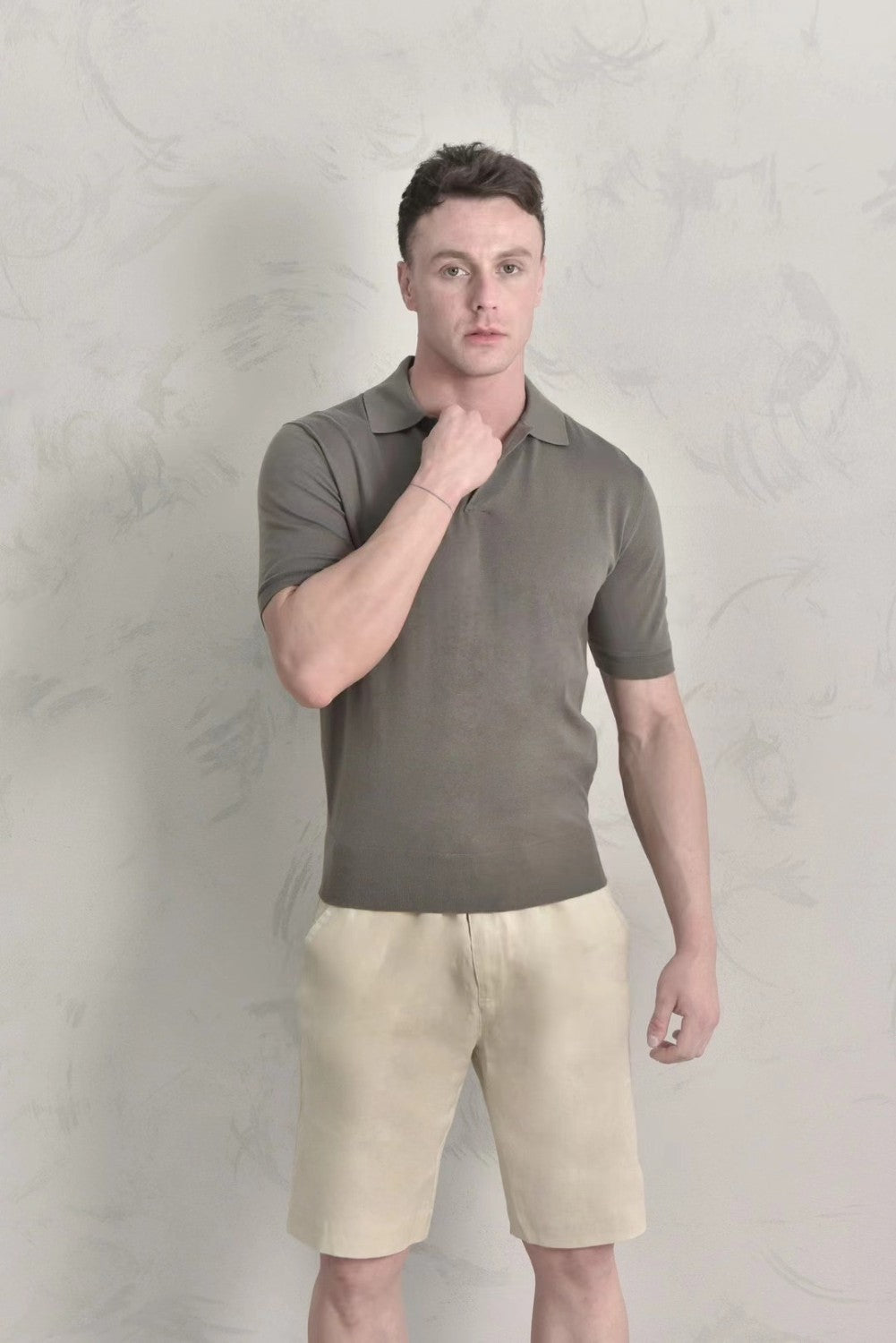Loro Piana Men's Summer Solid Color Lapel Fit Ryome Short Sleeve Polo Shirt Ngvp #8214