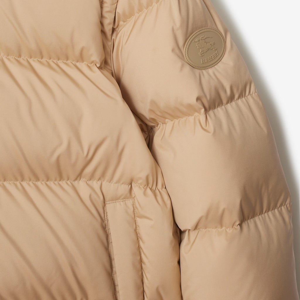 Burberry Detachable Sleeve Puffer Jacket in Flax Men's Nylon #335005