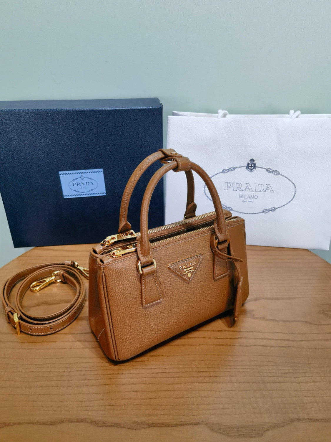 Prada Caramel Prada Galleria Mini Saffiano Leather Bag #333995