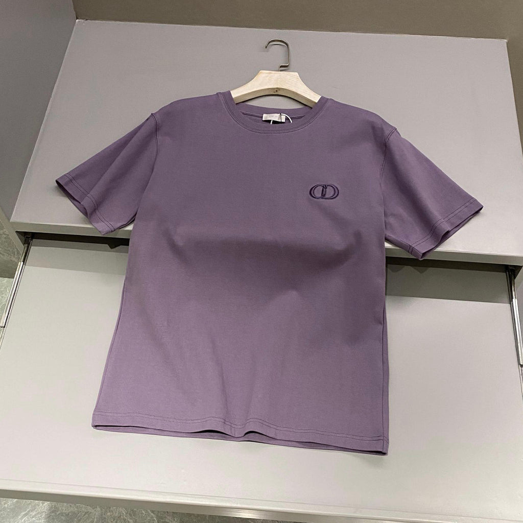 Dior Men's Summer Solid Color Embroidered Logo Round Neck Cotton Short Sleeve T-Shirt #99796